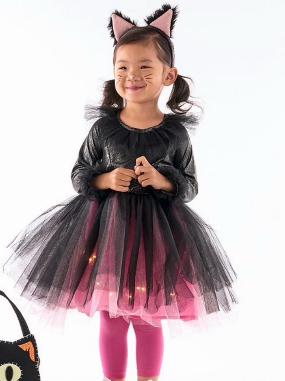 Pottery Barn Toddler Girls Kitty Cat 3pc Light Up Tutu Halloween Costume Sz 3T